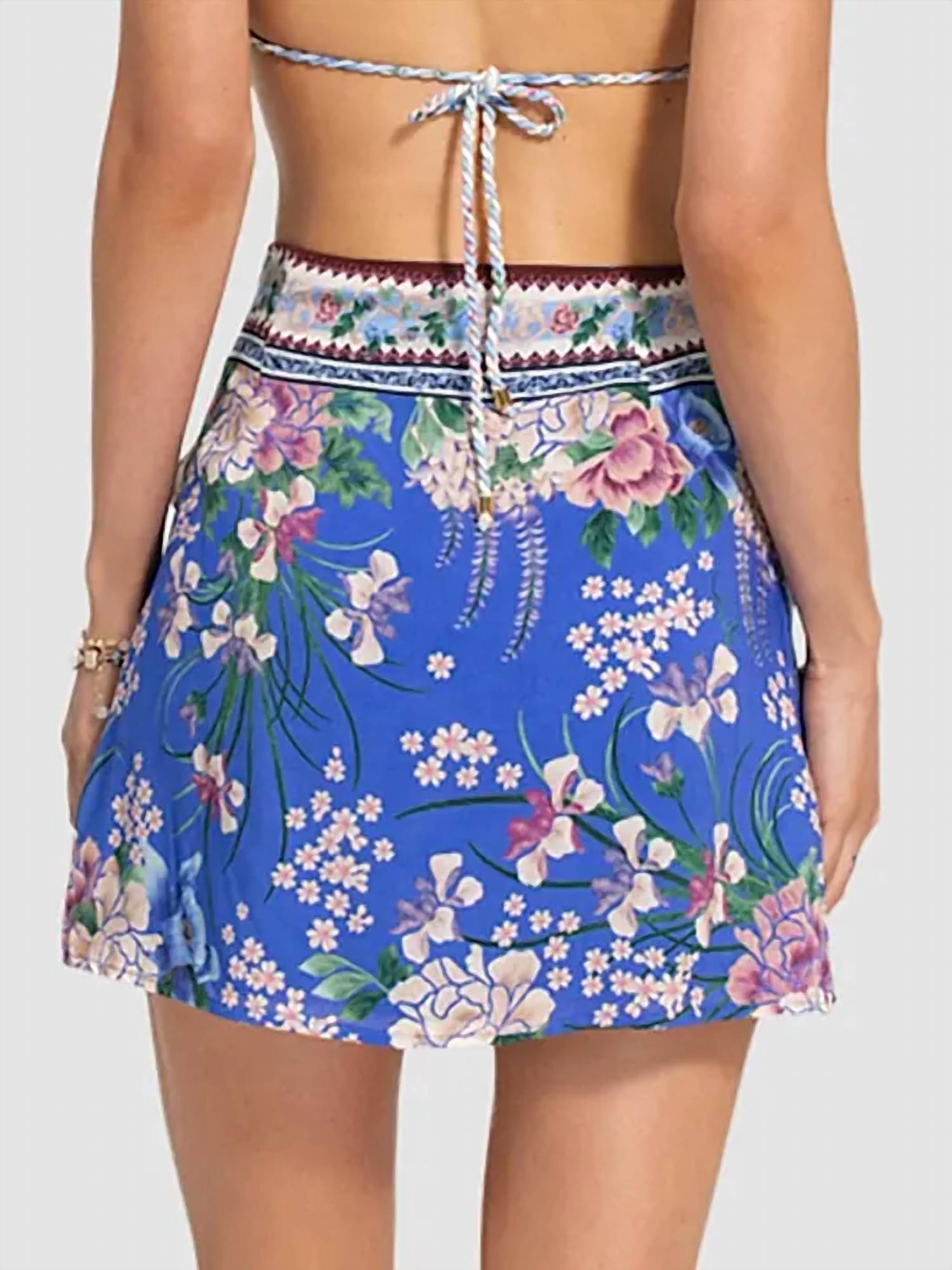 Agua Bendita - Ziara Ivy Floral Wrap Mini Skirt