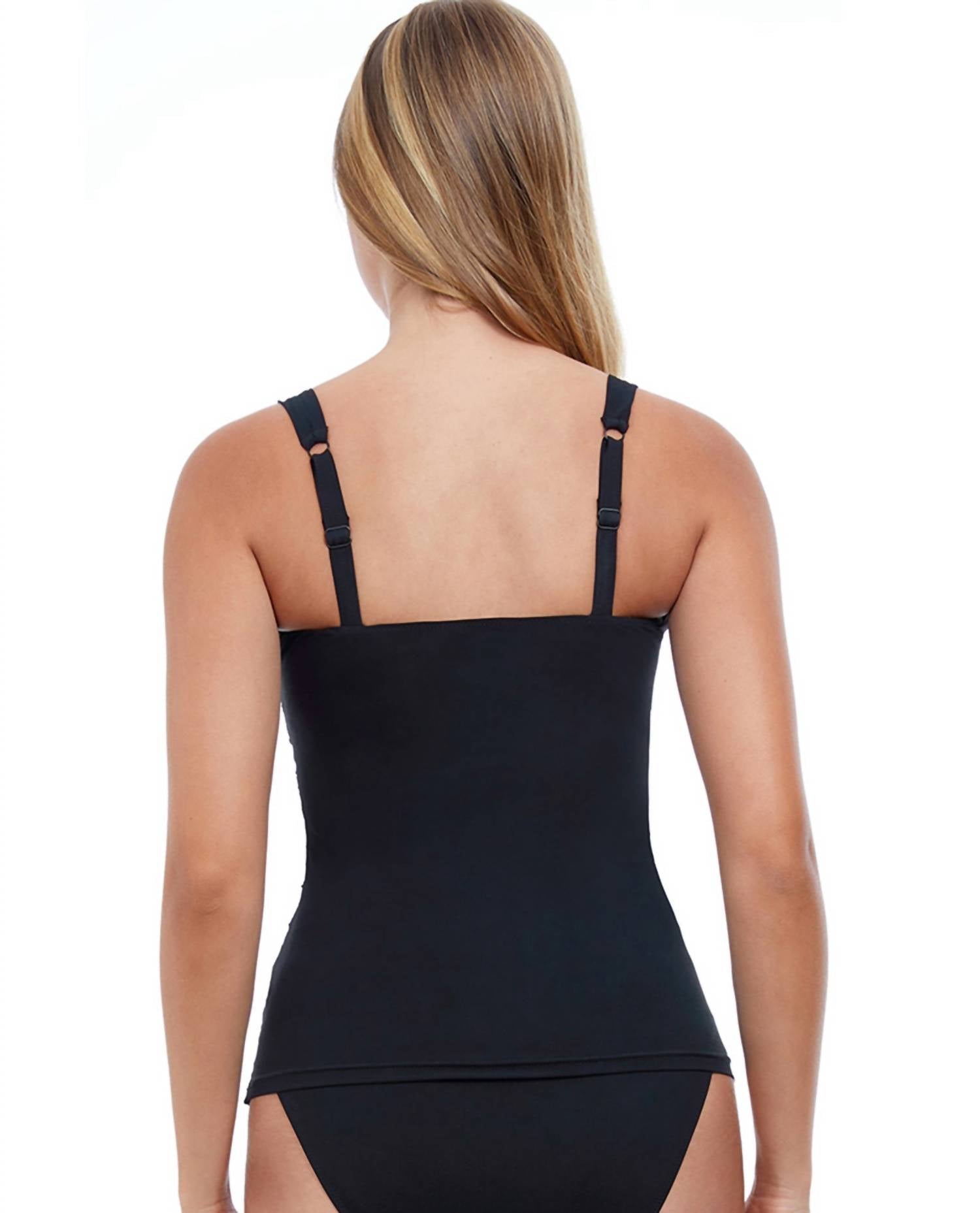 Profile By Gottex - D-Cup Scoop Neck Shirred Tankini Top