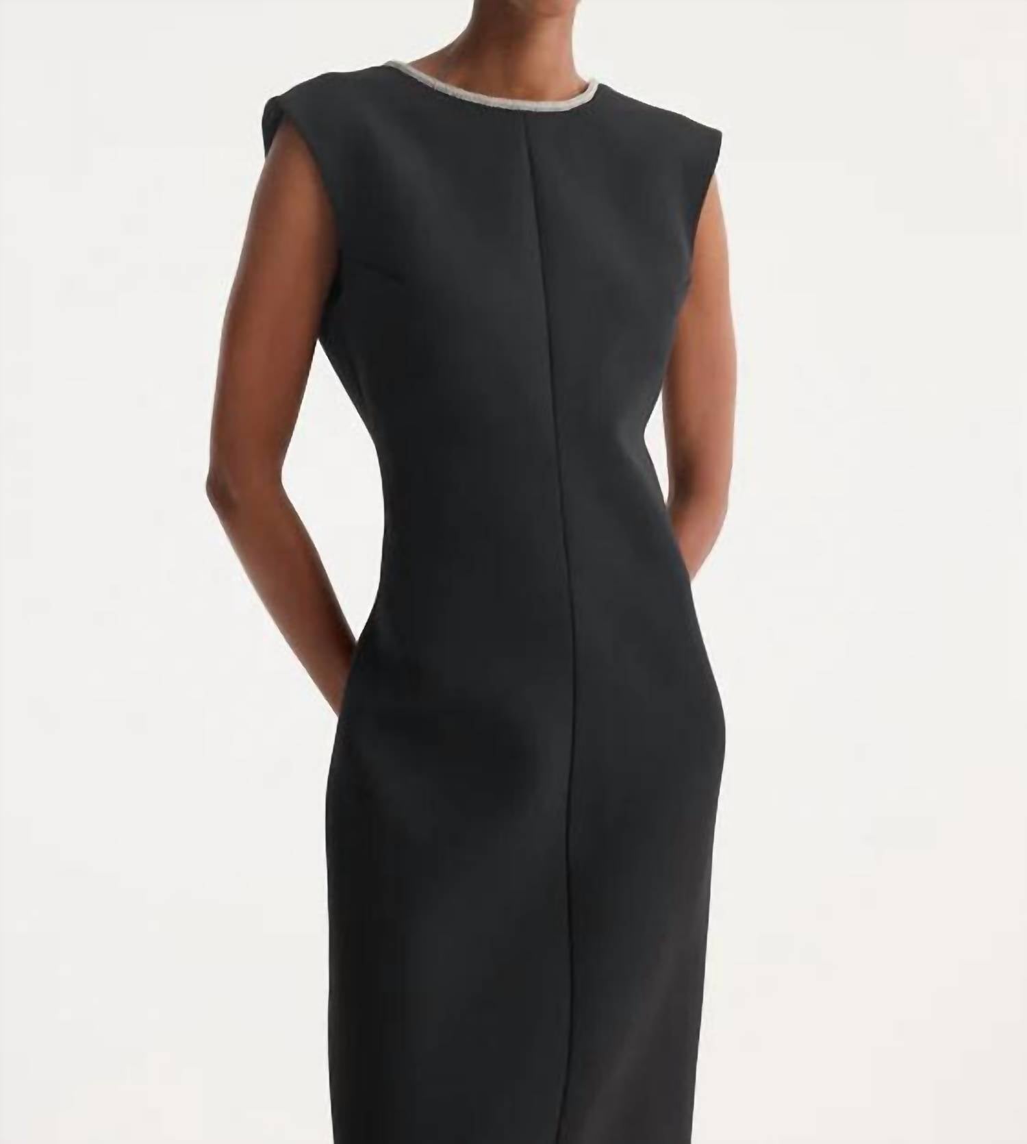 ROHE Open Back Appliqué Maxi Dress in black - women's dress - detail view