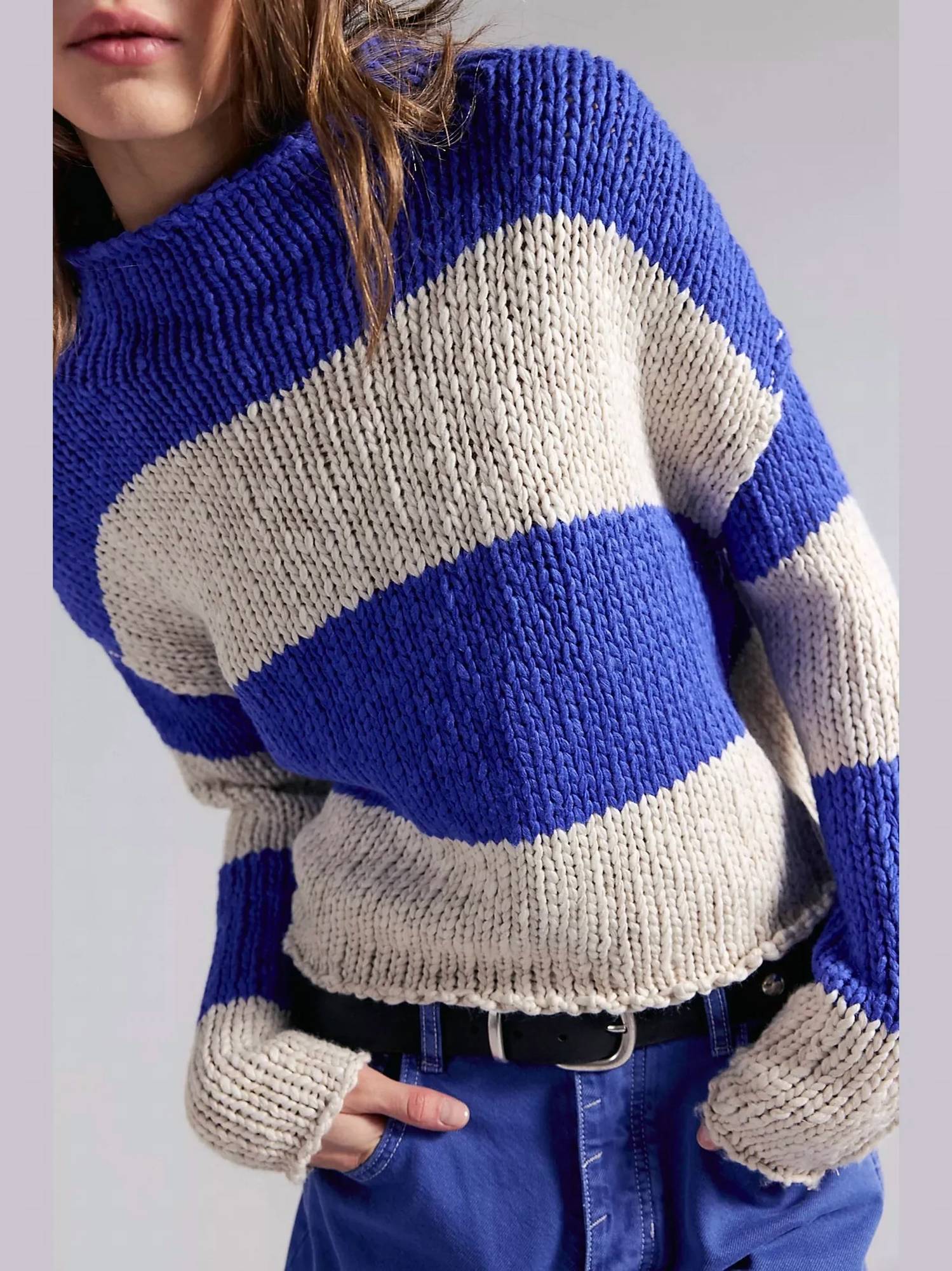 Free People - Opal Rollneck Knit Stripe Sweater