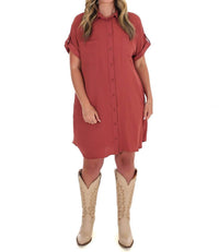 She + Sky - All the Reason Button Up Shirt Dress