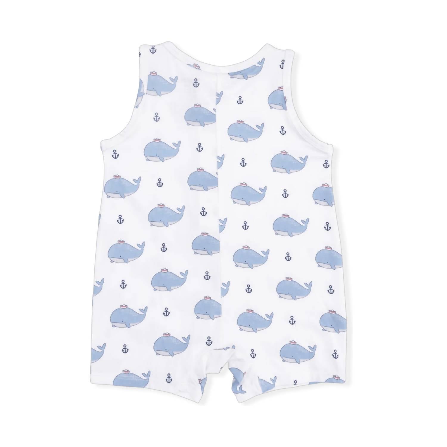 Angel Dear - Kids Bubbly Sailor Whales Sleeveless Shortie Romper