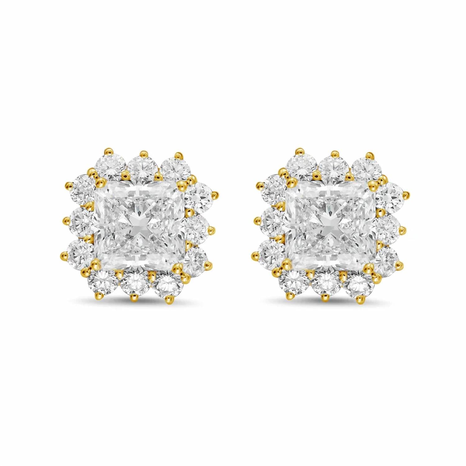 Diana M Jewels - Women's Radiant Lab-Grown Diamond Stud Earrings (12.00 Ct TCW) - Luxe