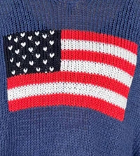 Wooden Ships - Flag Shirt Tail V Neck Sweater