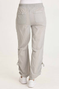 XCVI Trotter Textured Side Cinch Pant in earl grey pigment - women's pants - detail view