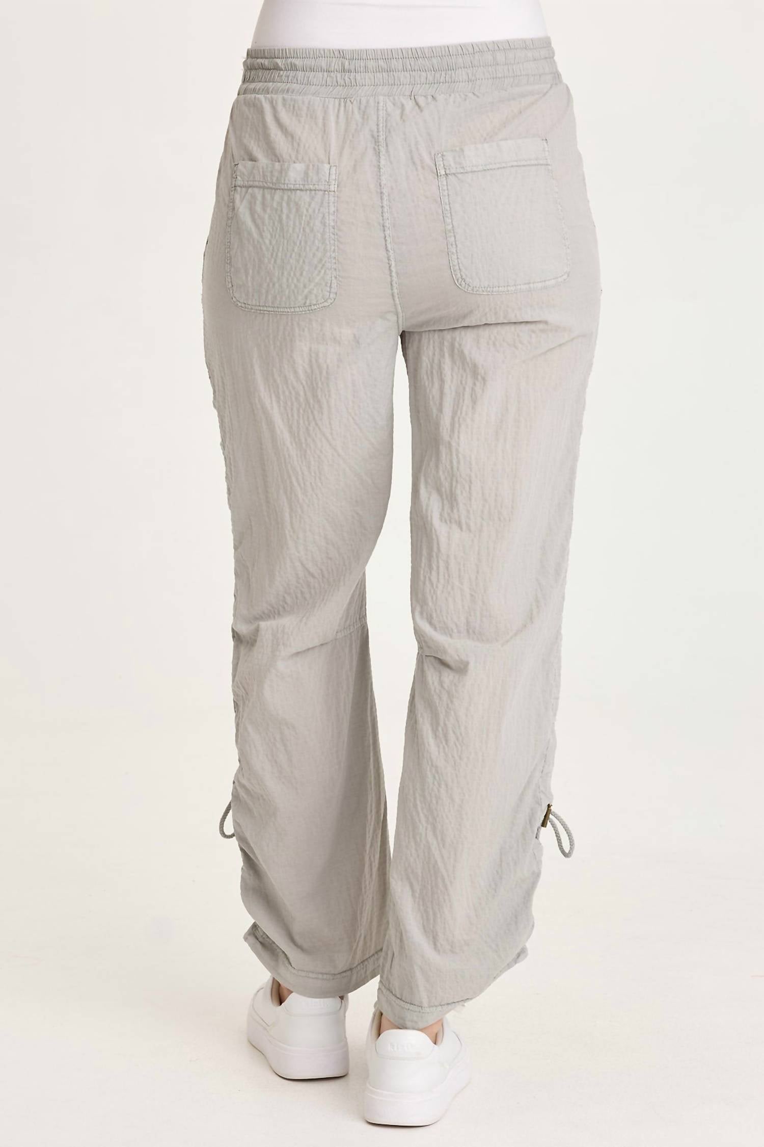 XCVI Trotter Textured Side Cinch Pant in earl grey pigment - women's pants - detail view