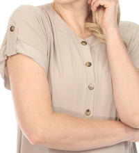 Joseph Ribkoff - Henley Roll-tab Sleeves Tunic