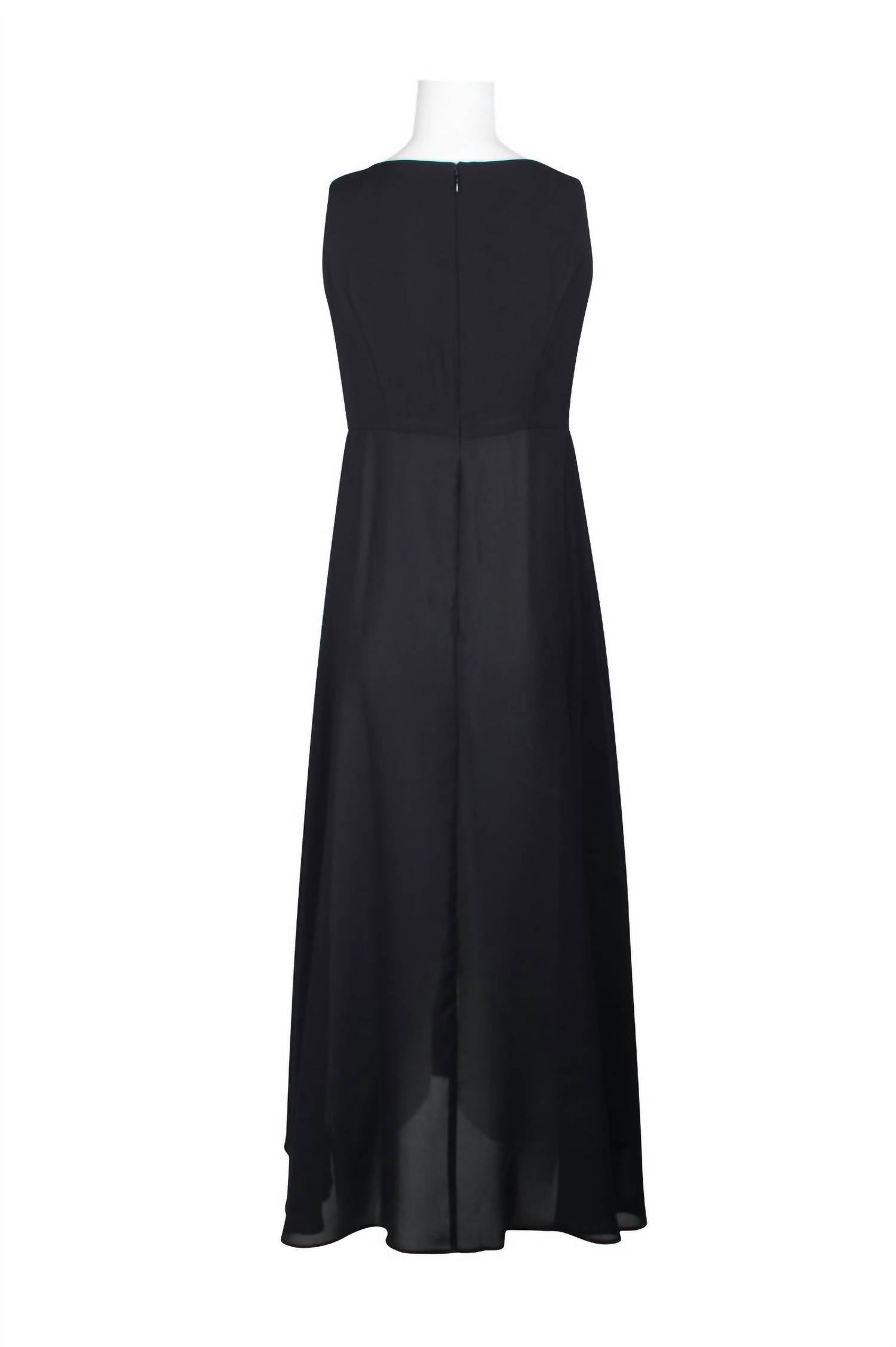 Adrianna Papell - Women's V-neck Sleeveless Jumpsuit With Skirt Overlay