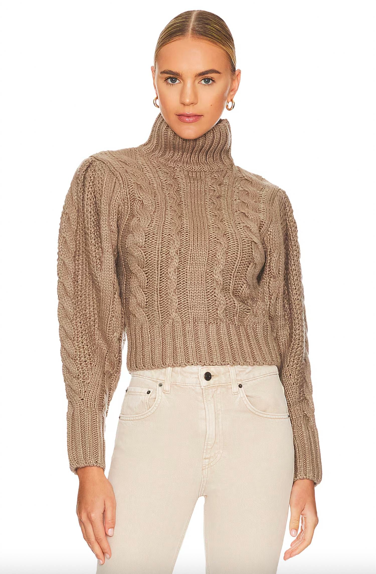 Astr - HAISLEY CABLE KNIT TURTLENECK SWEATER