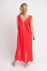 Karlie - Scallop Midi Dress