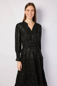 SAIL to SABLE Smocked Waist Midi Dress in black - women's dress - alternate view