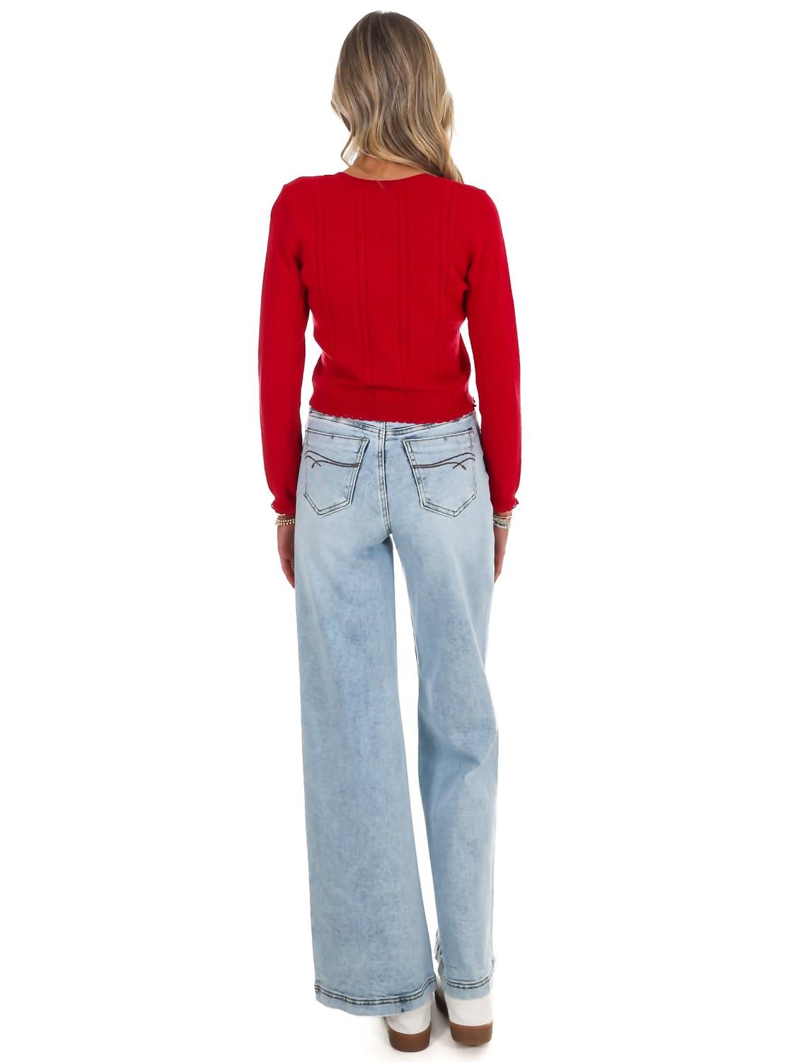 LE LIS Loving You Cardigan in ruby red - women's cardigan - view 4