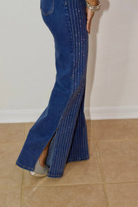 Lizette Collection - Fancy Metallic Lines Denim