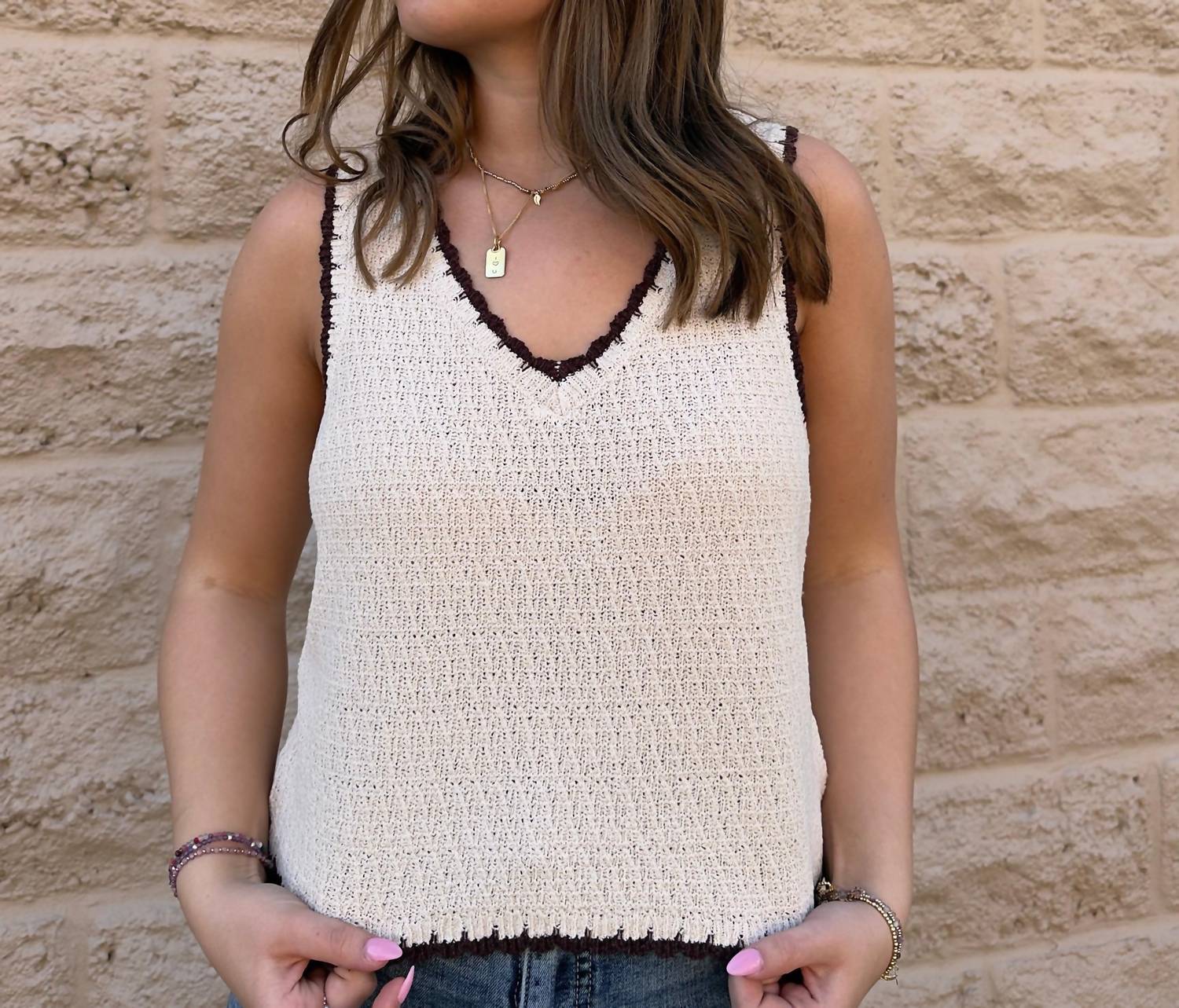 Z Supply - Yessina Whipstitch V-neck Tank Top
