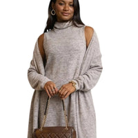 Dear Scarlett - Soft Spoken Luxe Midi Dress With Coat