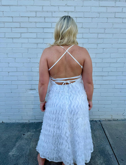 B.Right - Lace Up Floral Maxi Dress