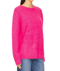 PISTOLA Ivy Crewneck Sweater in hot pink - women's sweater - detail view