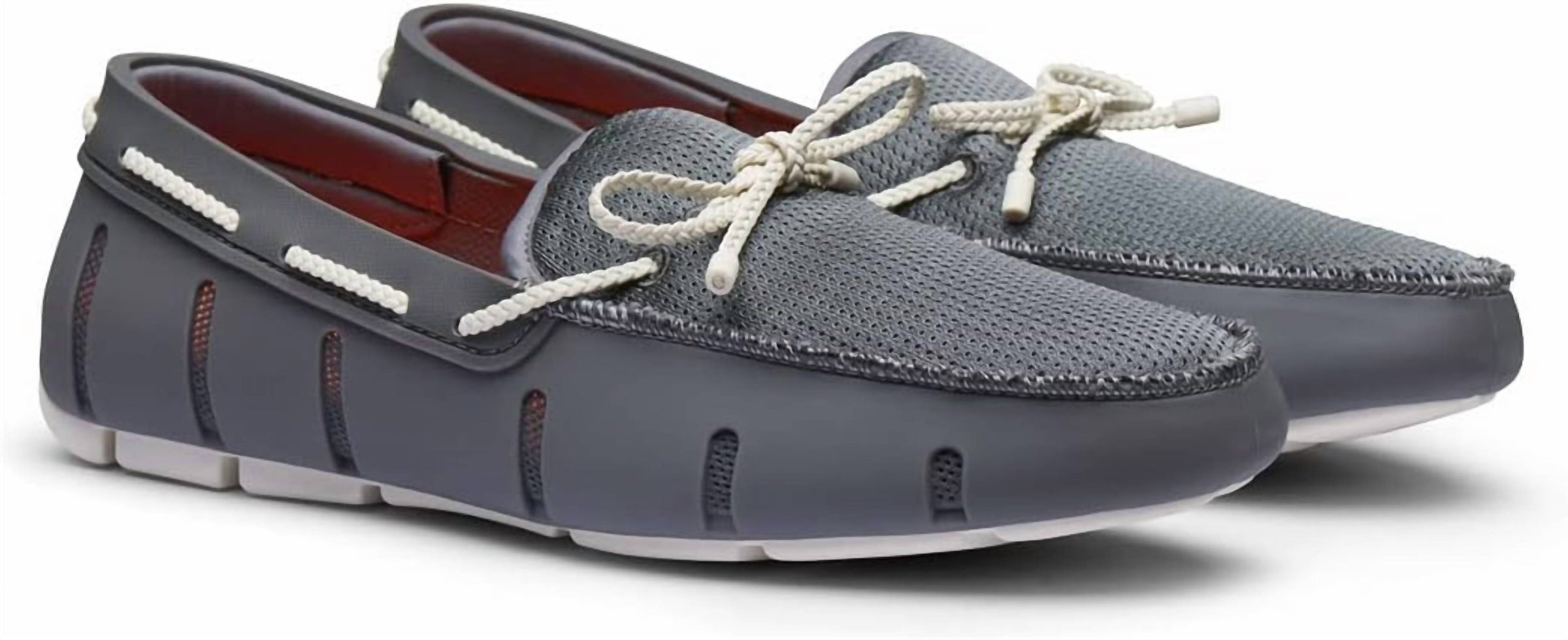 SWIMS Men's Braided Lace Loafer in basalt grey - men's loafer - detail view