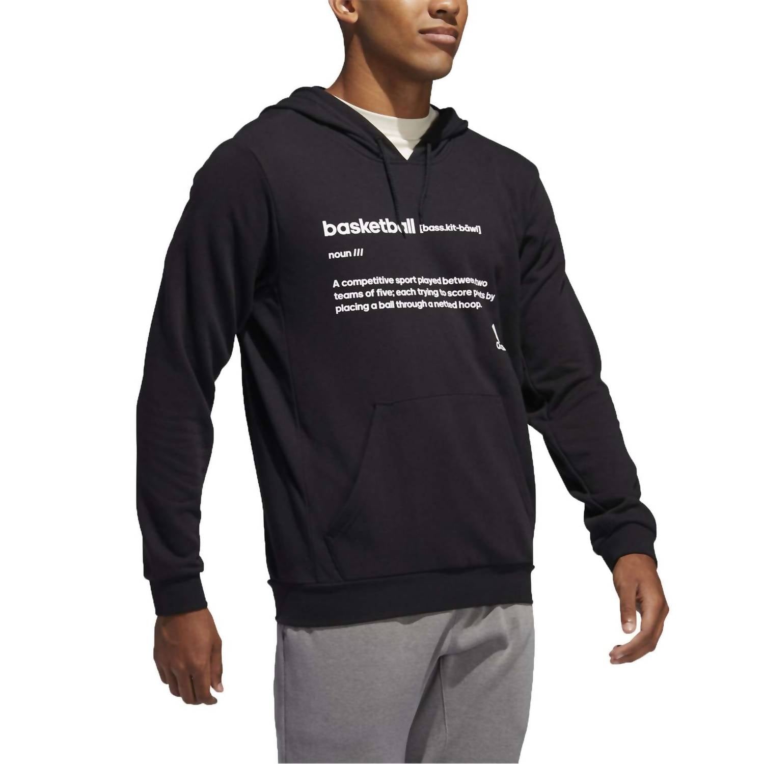 adidas Men's Definition Basketball Hoodie in black - men's shirt - view 4