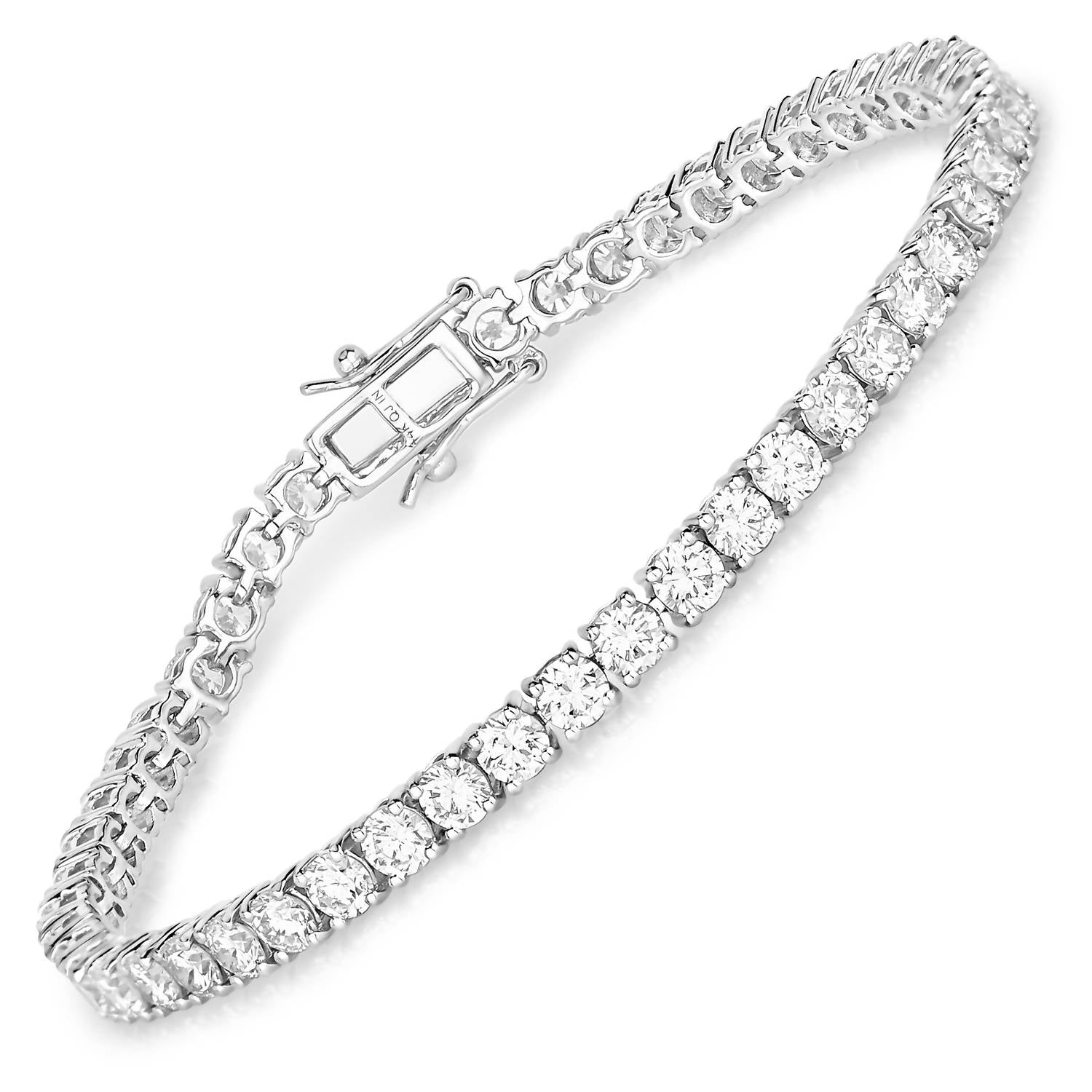 Diana M Jewels Women's Round Lab-grown Diamond Bracelet (7.00 Ct) - Elegant in 14k white gold - women's jewelry