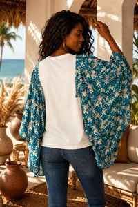Surelymine - Floral Kimono Sleeve Top