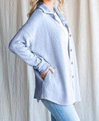 7Th Ray - Cable Knit Button Down Top