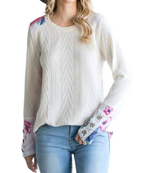 7Th Ray - Cable Knit Button Long Sleeve Top