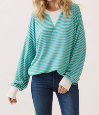 7Th Ray - Striped Drop Shoulder Pullover