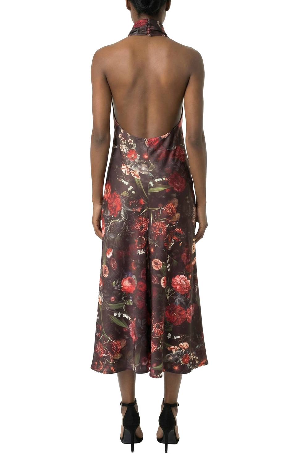 Area Stars Jersey Halter Dress in black garden - women's dress - alternate view