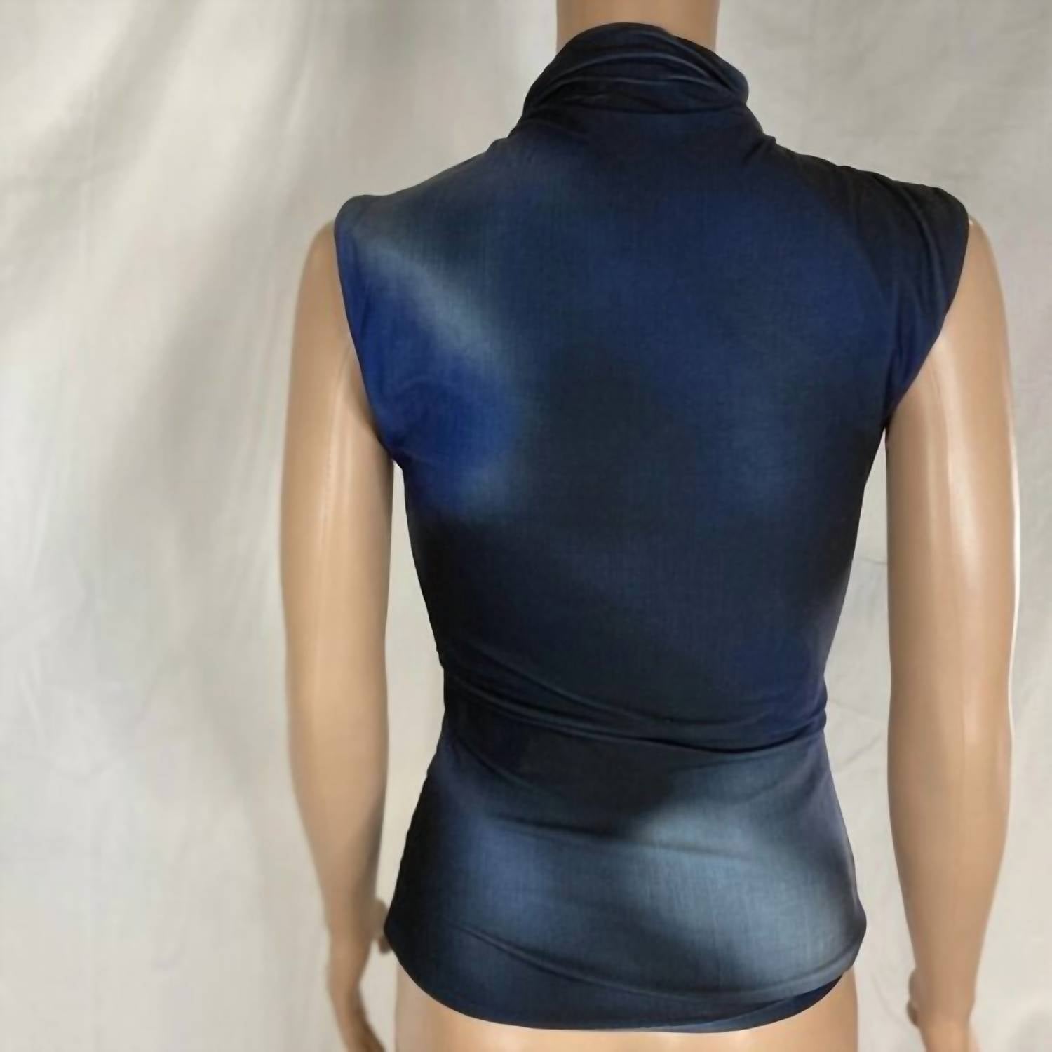 Maria Cher Women's Varela Justine Sleeveless Ruched Camisole Top in navy - women's blouse - detail view