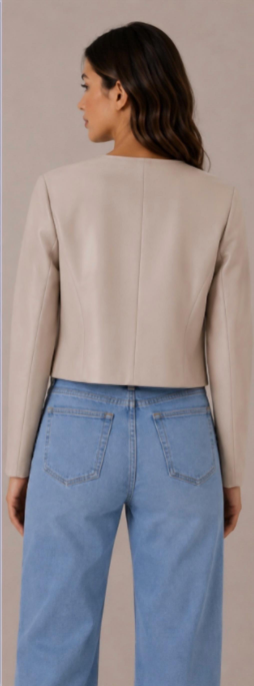 J. Society - Vegan 2 Pocket Zip Crew Collarless Jacket
