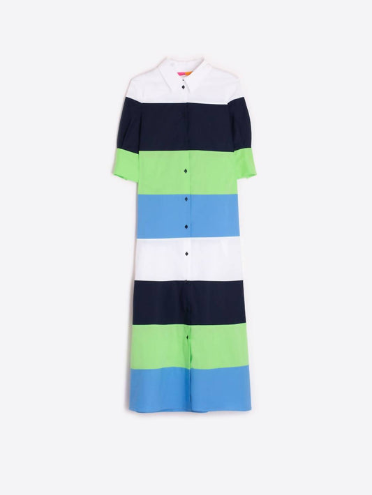 Vilagallo - Women's Button Front Stripe Midi Dress