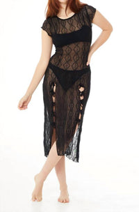 Find Me Now - Women's Second Skin Mariposa Lace Midi Dress