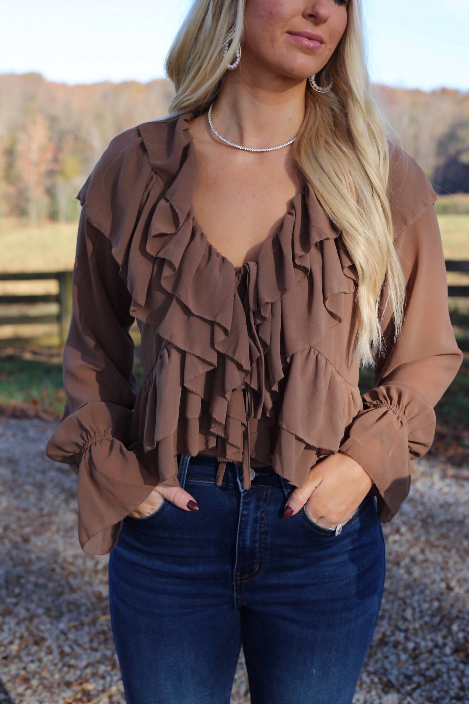 Evenuel - Dallas Ruffle Tie Blouse