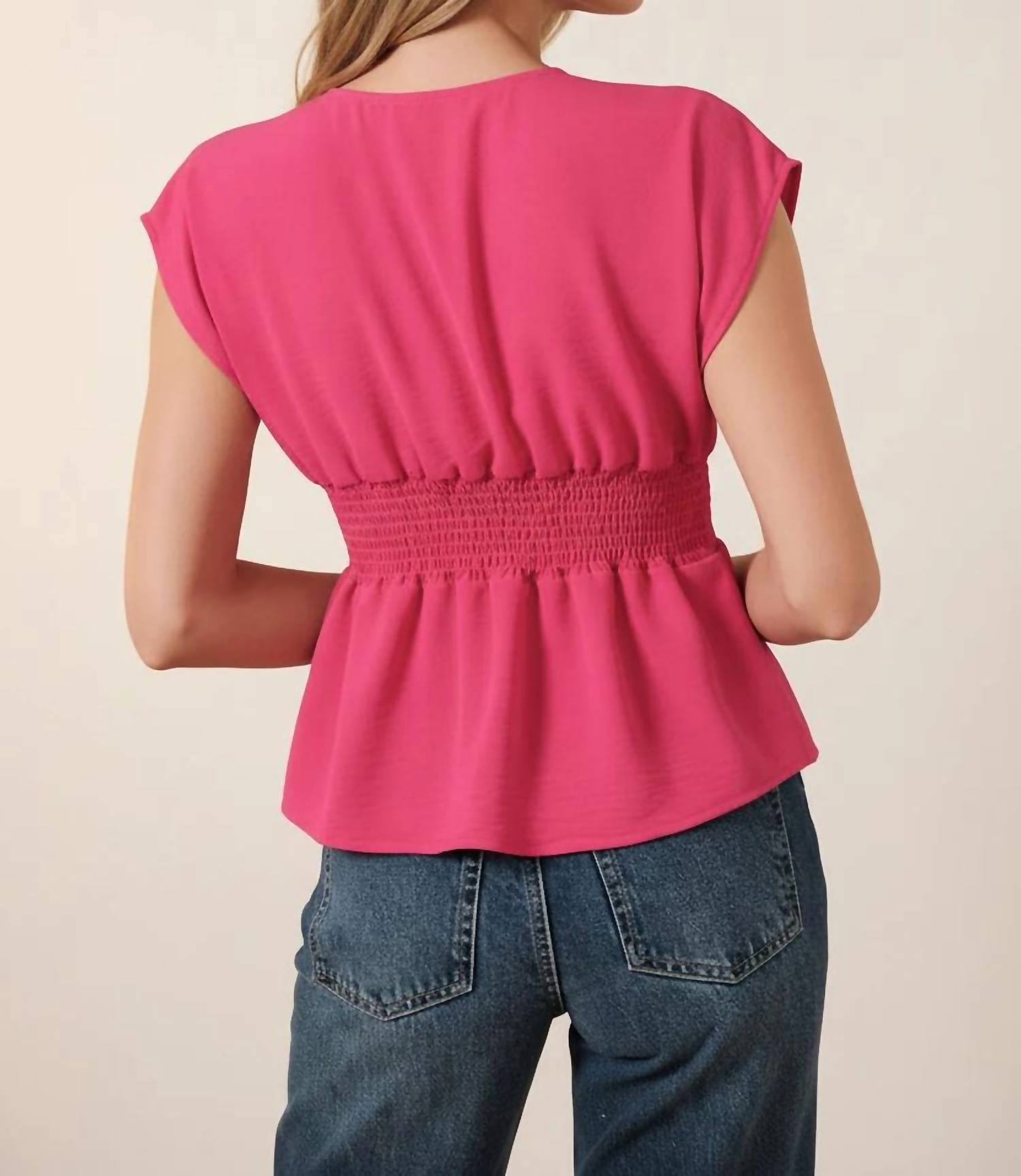 Sunday Edition - Kali Front Pleat Cap Sleeve Top