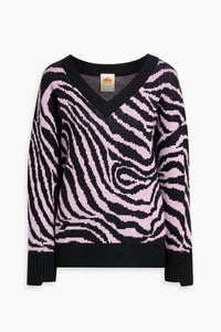 Farm Rio - Zebra Skin Knit V-neck Sweater