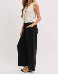 Sweet Lovely By Jen - Wide Leg Drawstring Pants With Pockets
