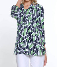 Multiples - 2fer Print Shell And Cardigan Set