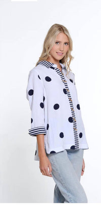 Multiples - Women's Sleeve Button Front Shirt