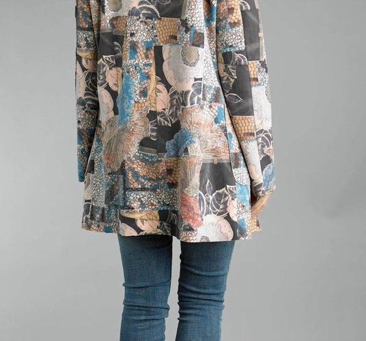 Mosaic Print Suede Jacket