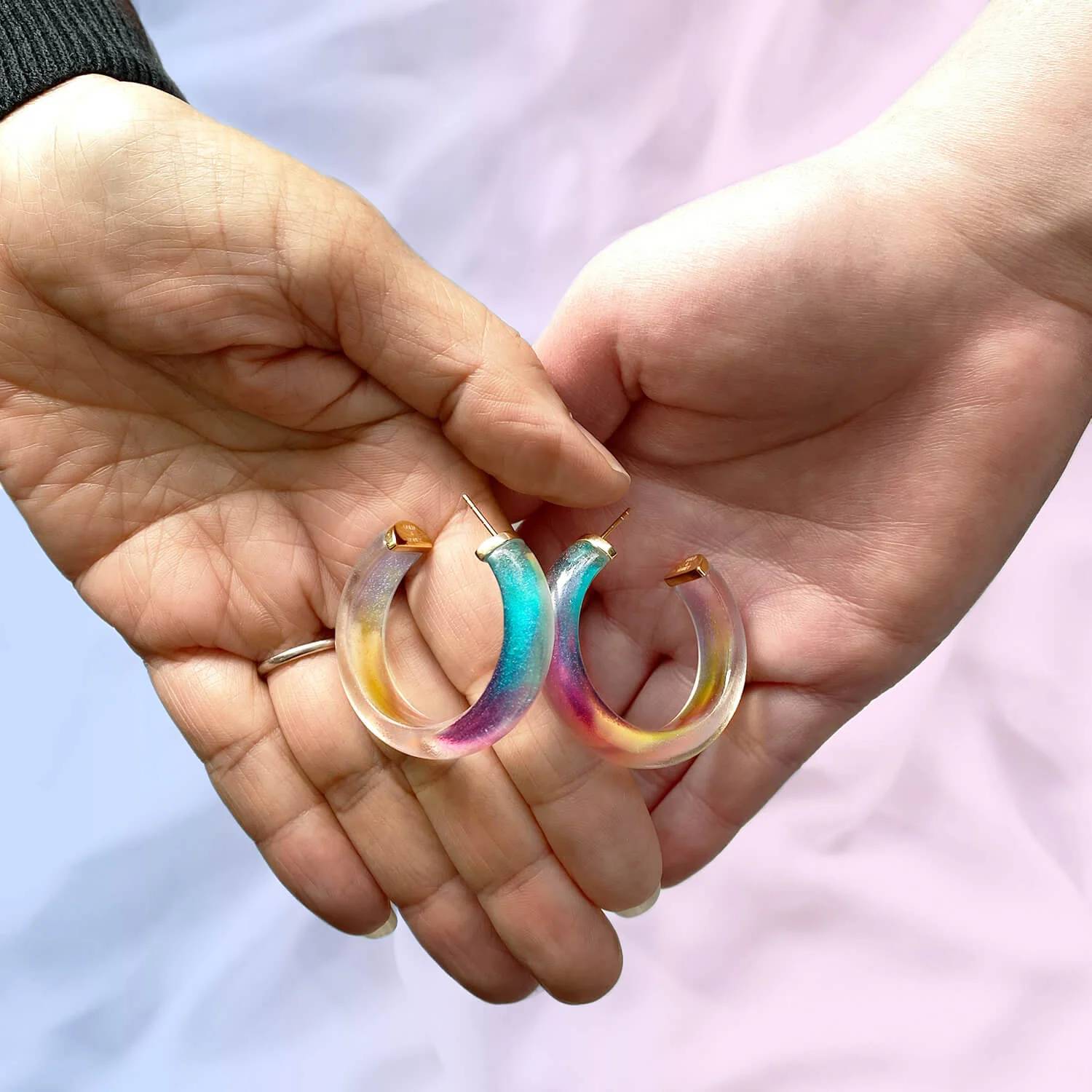 Gold & Honey - Women's Mermaid Lucite Hoops