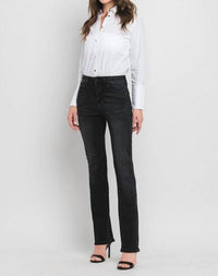 FLYING MONKEY High Rise Slim Bootcut Jeans in faded black - women's jeans