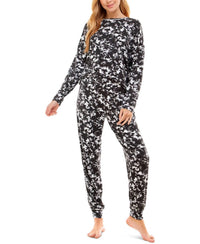 Roudelain - Women's Printed Crew Neck And Jogger Pajama Set
