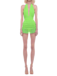 Norma Kamali - Ruffle Halter Mio Mini Dress