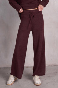 Labiz Fashion - V-neck Wide Cuff Knit Cardigan And Pants