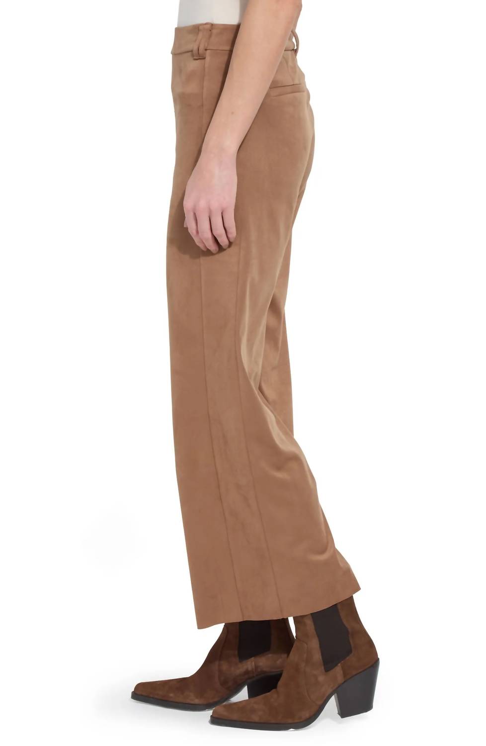 Lysse Vionette Faux Suede Wide Leg Pants in lux camel - women's pants - alternate view