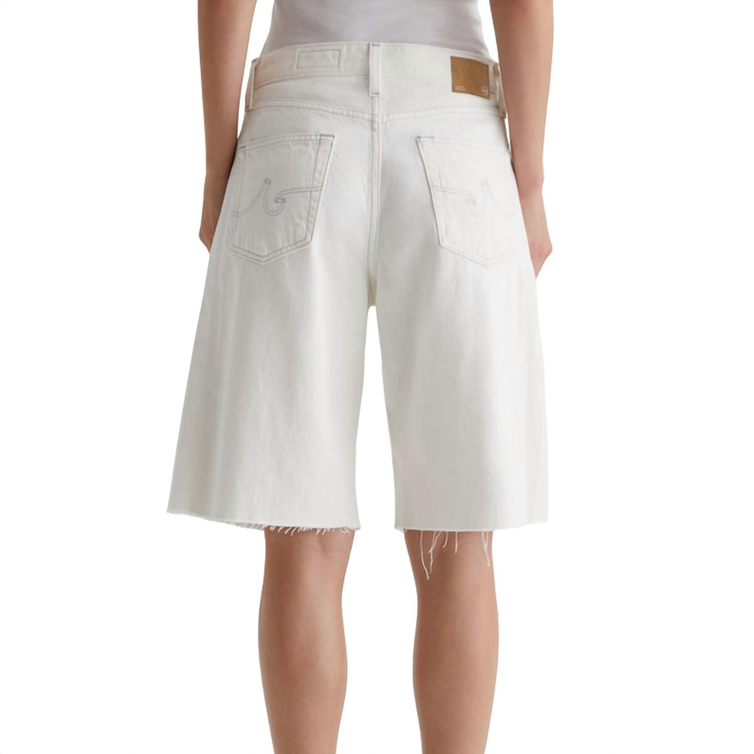 AG Jeans Women's Hattie Short in ivory mist - women's shorts - detail view