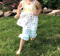 Pete + Lucy - Girls Summer Chevron Pant Set