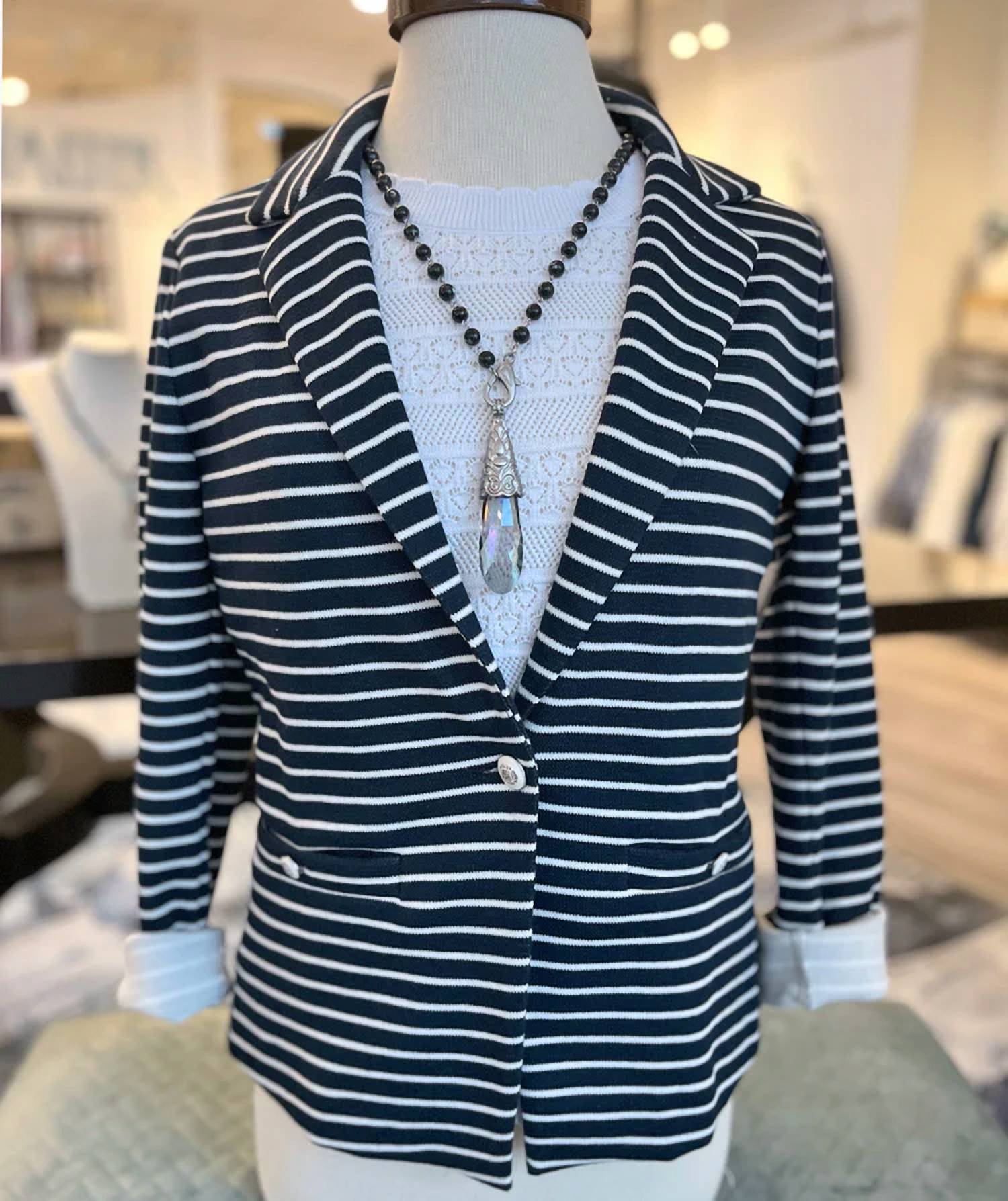 Elliott Lauren - Sails Pitch Knit Striped Blazer