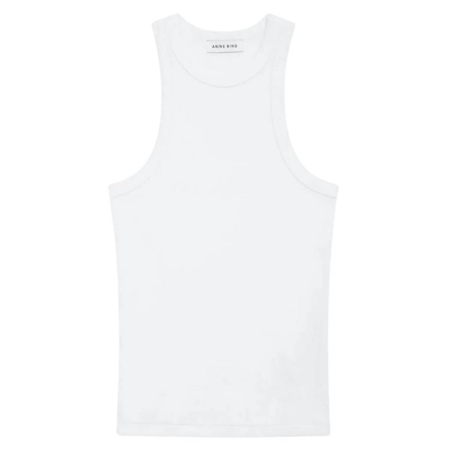 ANINE BING Eva Crewneck Tank Top in white - women's tank top - alternate view